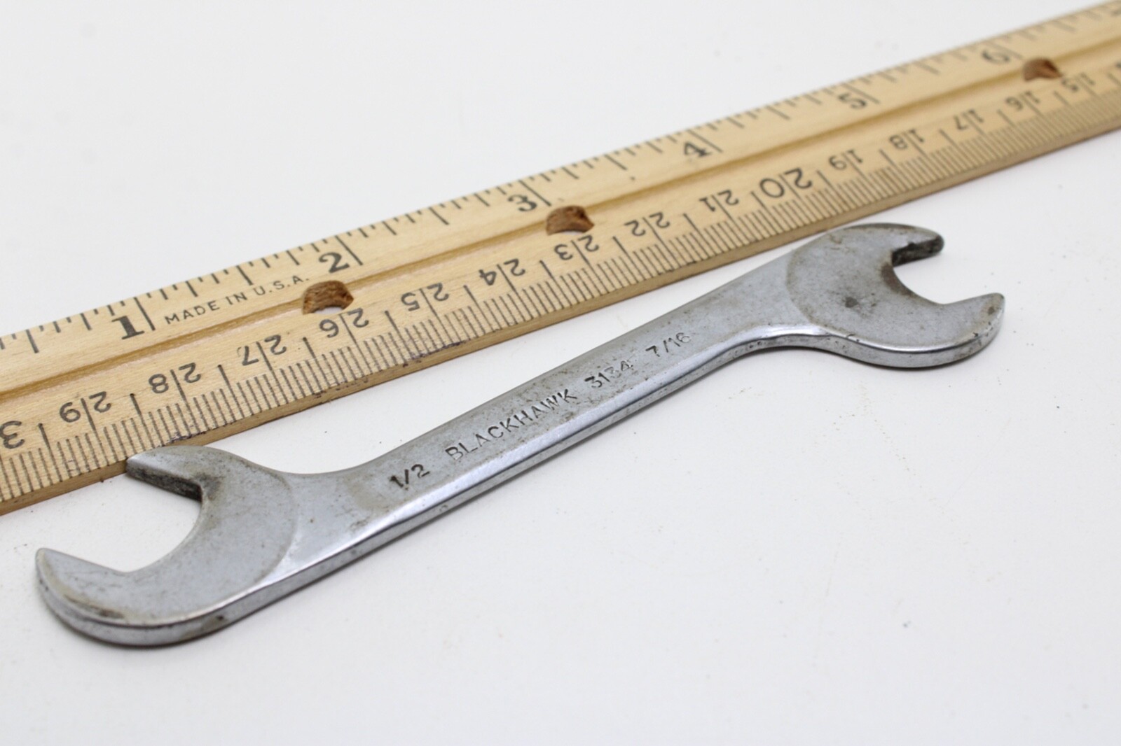 Blackhawk 3134 1/2″ x 7/16″ SAE Chrome Angle Open End Wrench USA