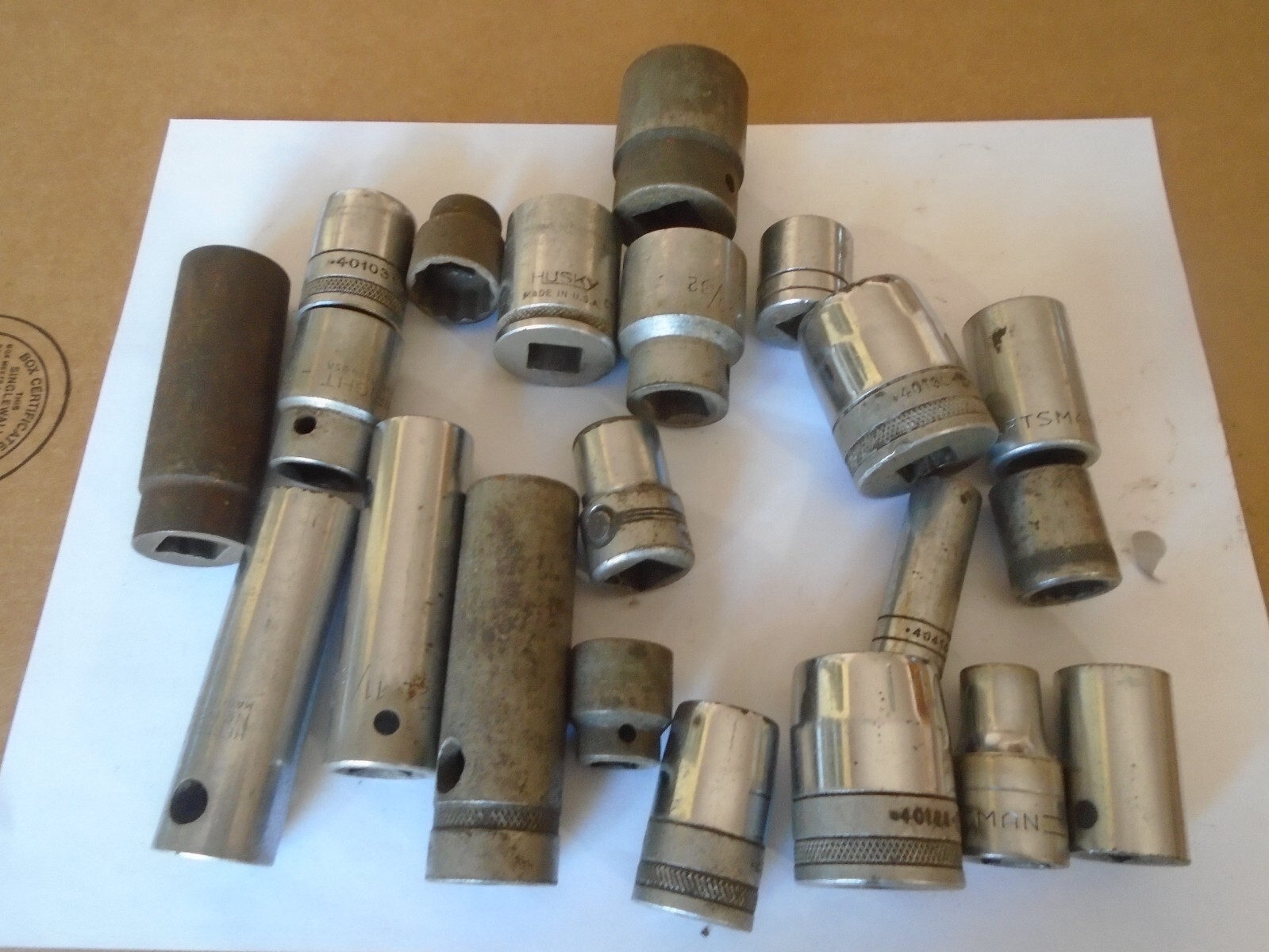 Lot of 20 Assorted Vintage Craftsman SK etc Sockets Made in USA sae 1/2 and 3/8
