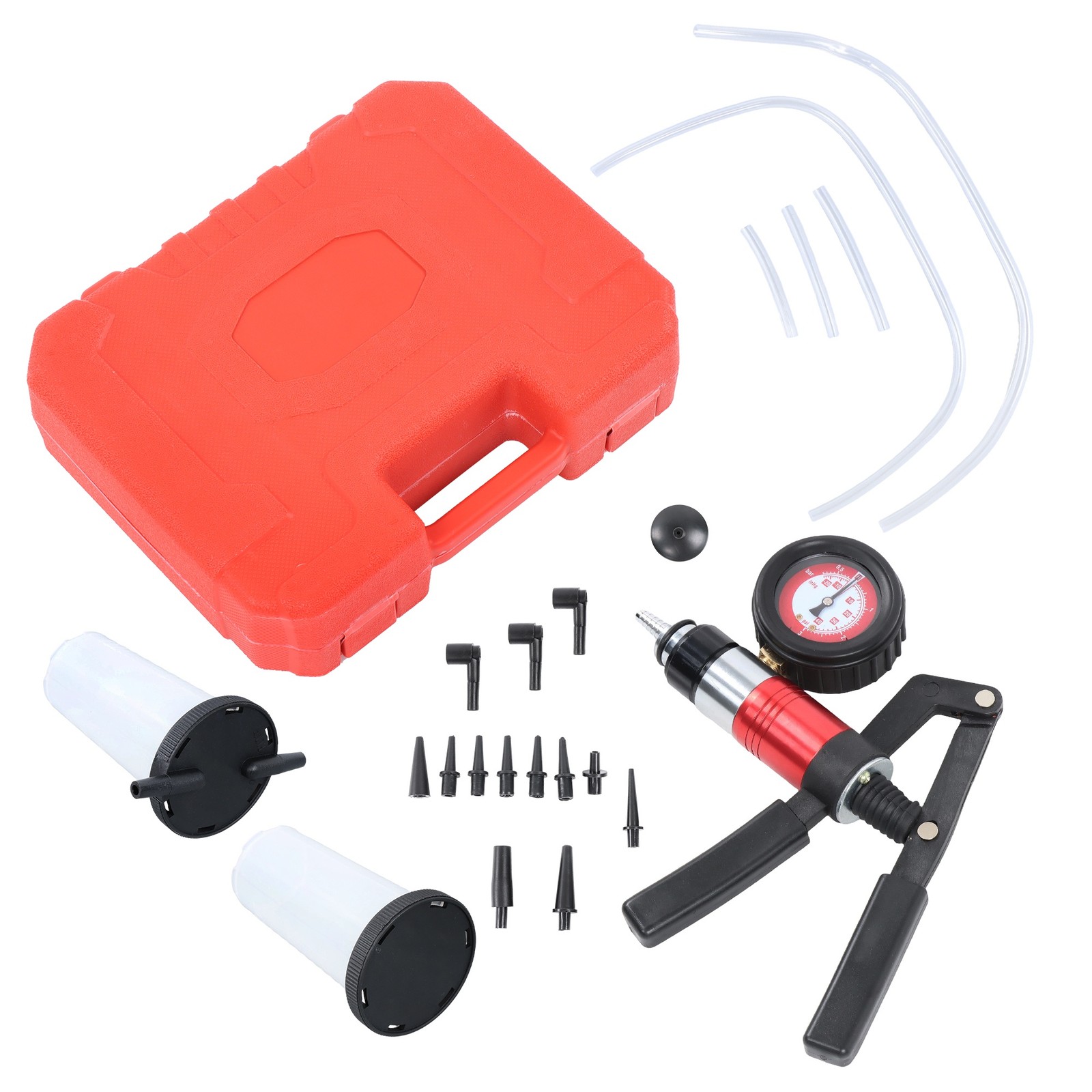 NEW Hand Held Vacuum &Pressure Pump Tester Tool 23PCS Brake Bleeder Kit