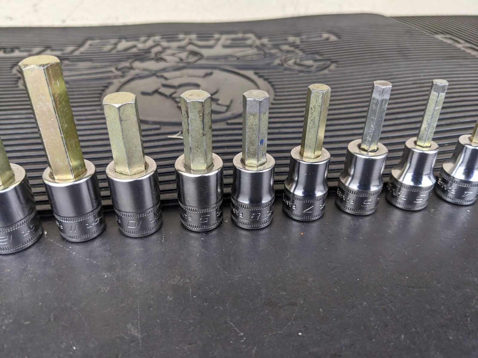 #be218 Snap-On 11pc Metric Hex Allen Socket Set 3/8″ Drive 4mm to 14mm 211EFAMY