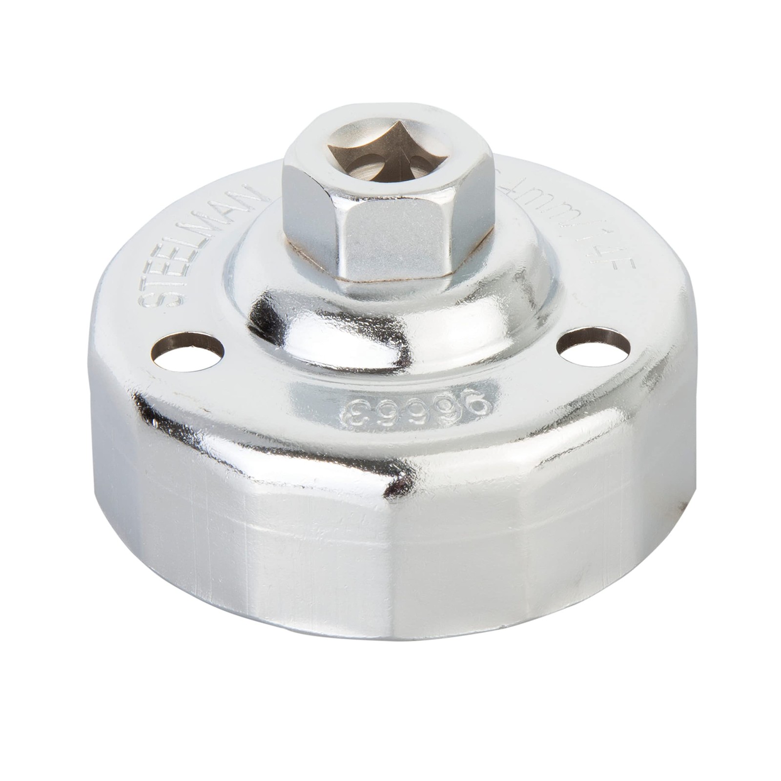 64mm x 14 Flute Oil Filter Cap Wrench, 3/8 Inch Drive, Low-Profile Socket Tool
