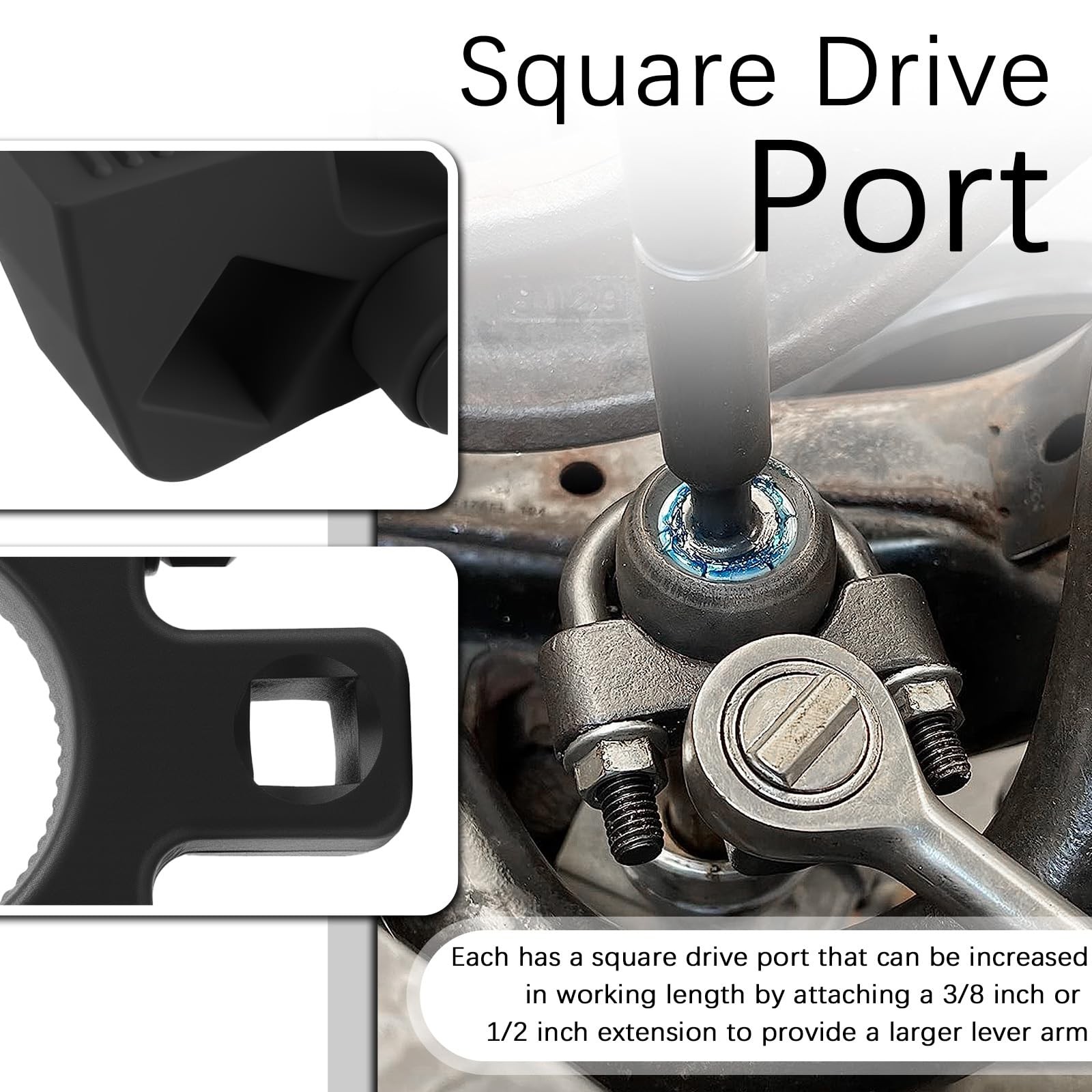 1/2 Inch Drive Port Car Inner Tie Rod Removal Tool 3/8 Wrench 2742mm