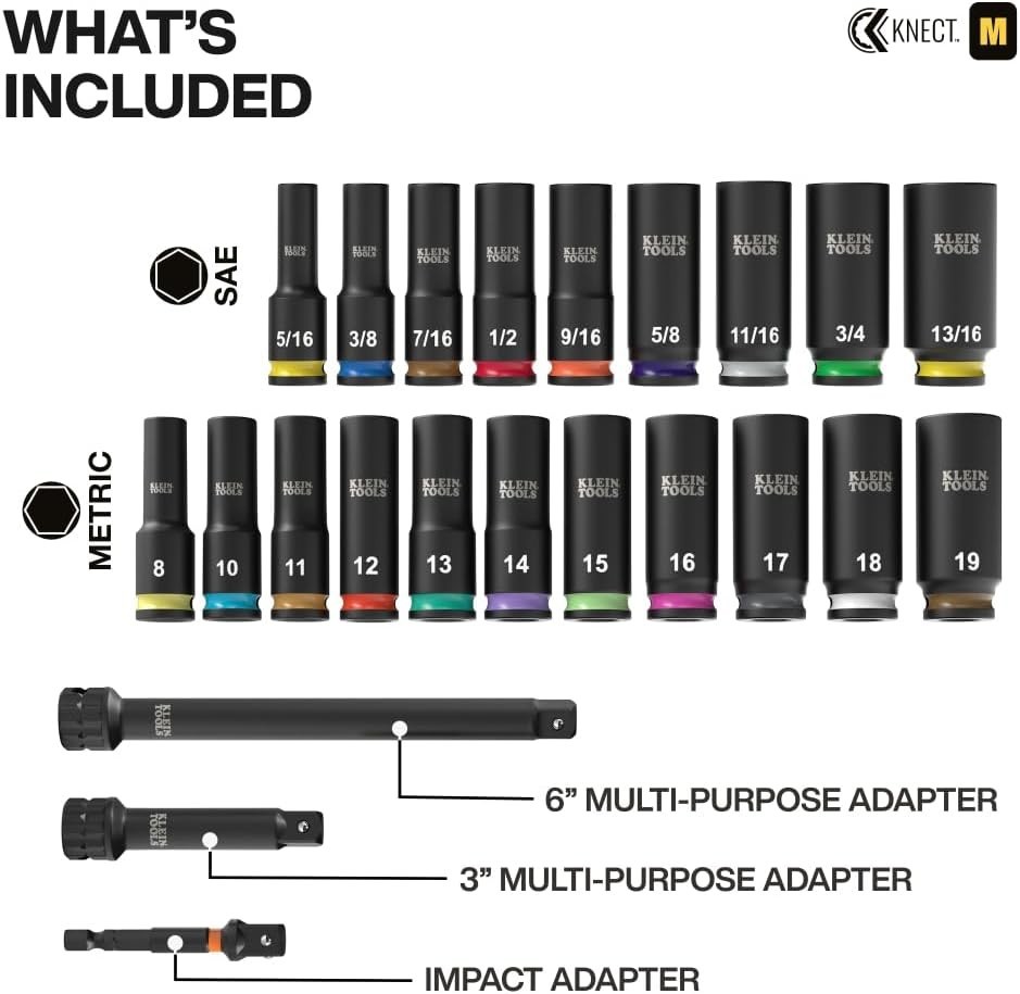 Heavy-Duty 23-Piece SAE & Metric Socket Set – Including Adapters & Organizer