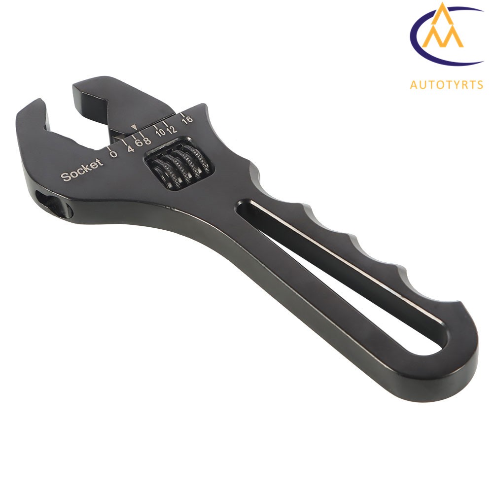 Adjustable Wrench Black Aluminum Tool Spanner 3AN – 16AN for Hose End Fitting