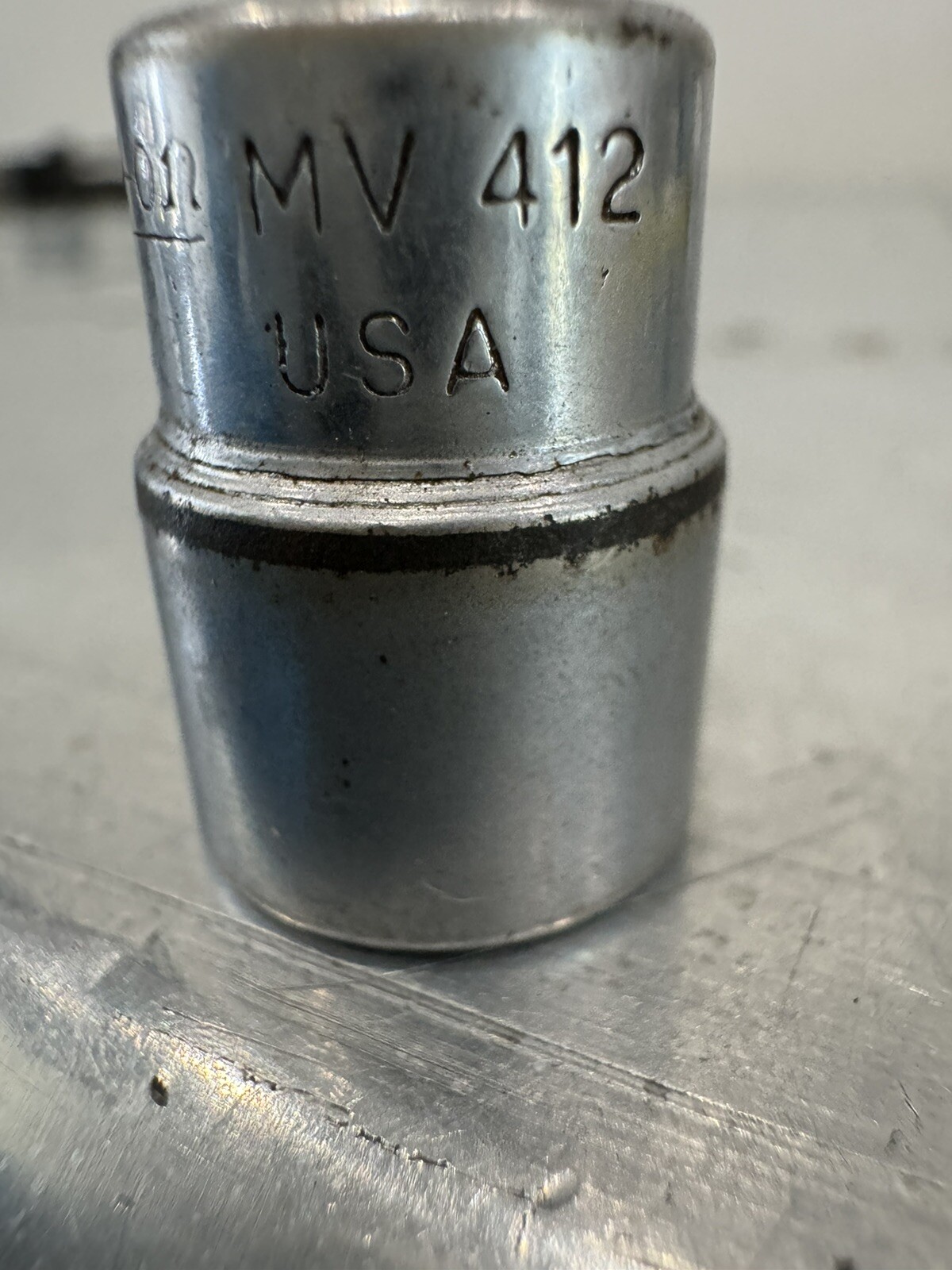 Snap-on MV412 – 3/8”, SAE, Chrome, 8 Pt. 1/4” Drive Shallow Socket USA
