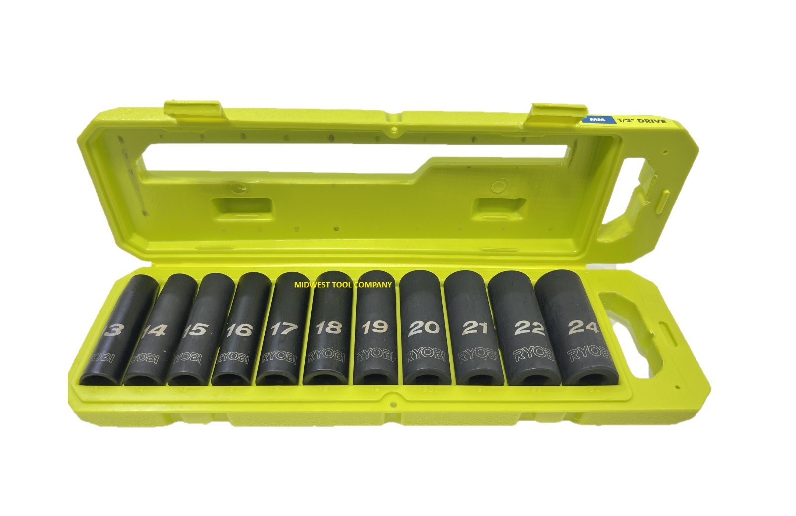 NEW RYOBI 1/2 in SAE & Metric Deep Impact Socket Set, 6 Point (22-Piece)