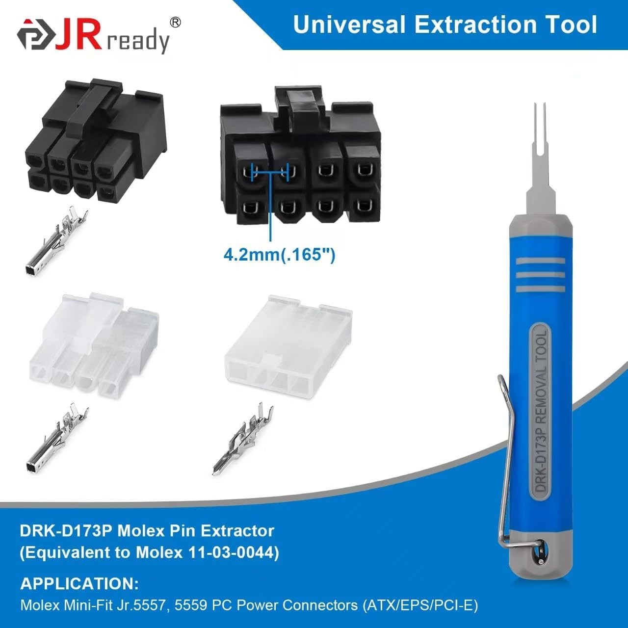 Efficient Molex Mini-Fit Jr. Pin Removal Tool with High-Grade Alloy Steel Tip