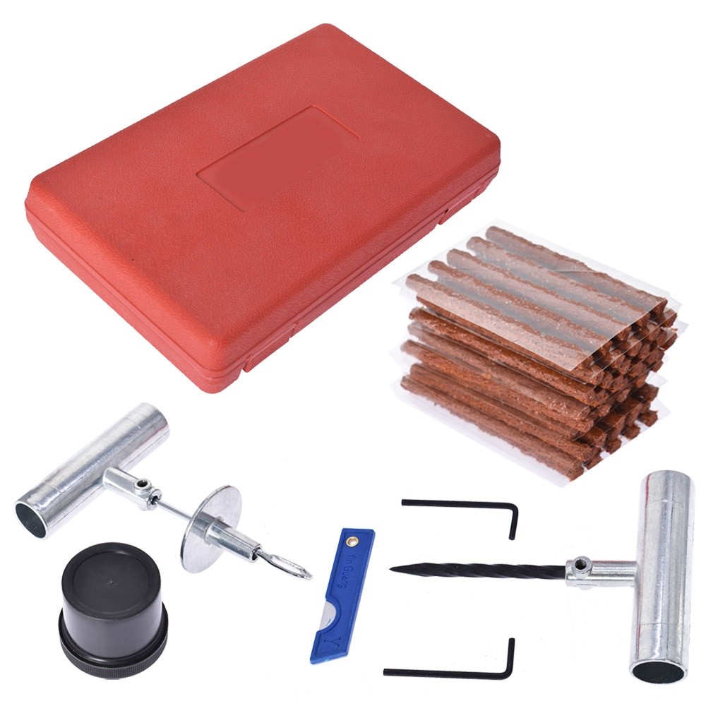 Labwork Tire Repair Kit Flat Tire Repair Car Truck Motorcycle Plug Patch 57Pcs