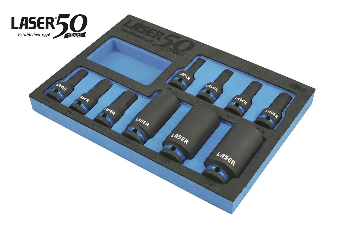 Laser Tools 9380 Hub Nut Socket & Bit Master Set for German Vehicles