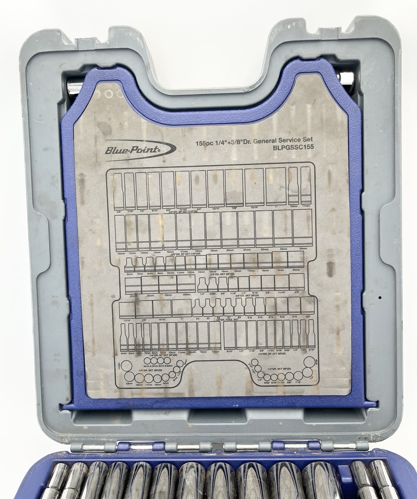 Blue Point 155pc 1/4”+3/8”Dr General Service Set BLPGSSC155 SAE/Metric