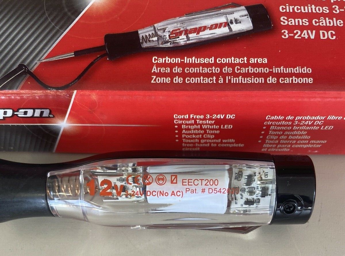 *NEW* SNAP-ON EECT200 CORDLESS Circuit Tester 3-24V DC CLEAR HANDLE NEW IN BOX!