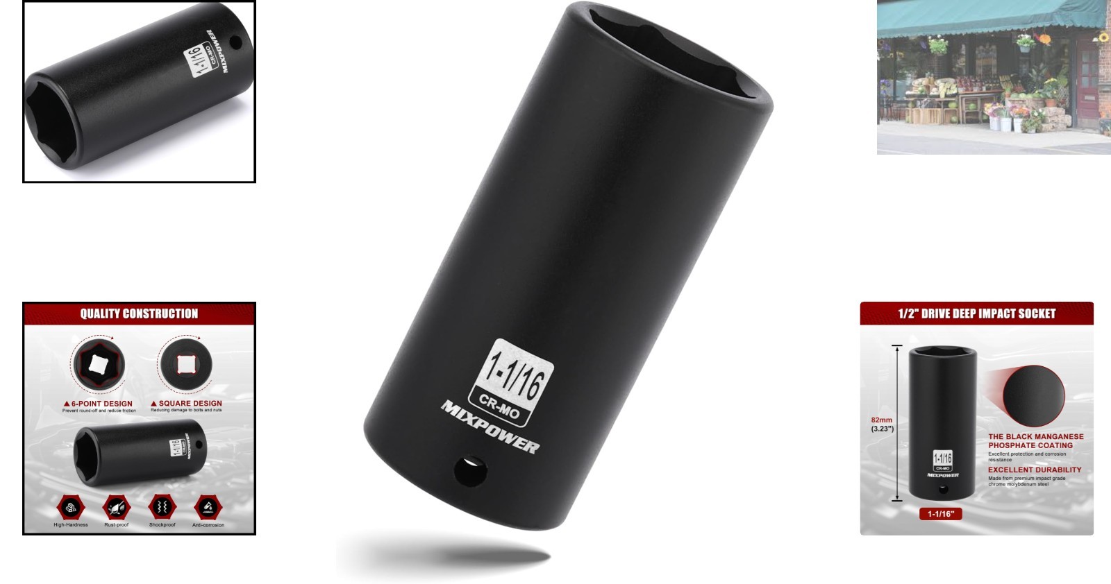 Durable 1/2″ Drive Deep Impact Socket 1-1/16″ – ANSI Compliant Quality Guarantee