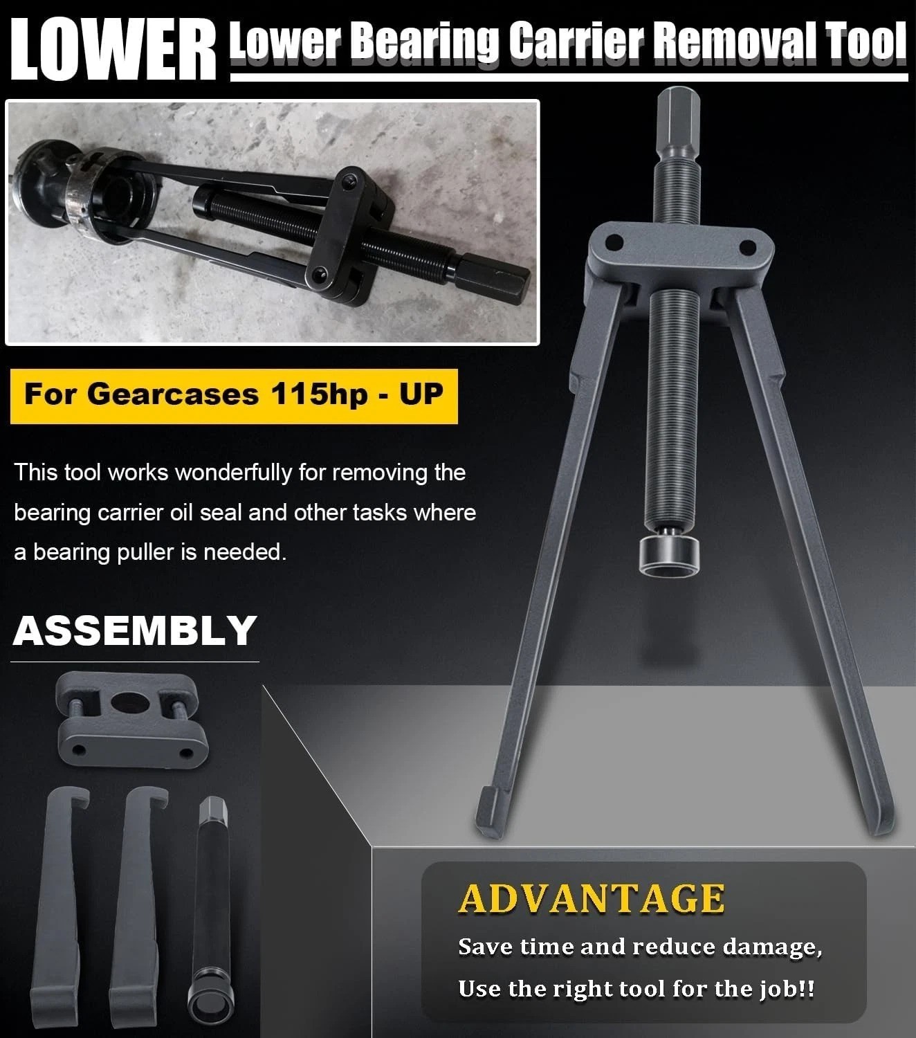 Lower Unit Bearing Removal Tool – Heat-Treated Steel