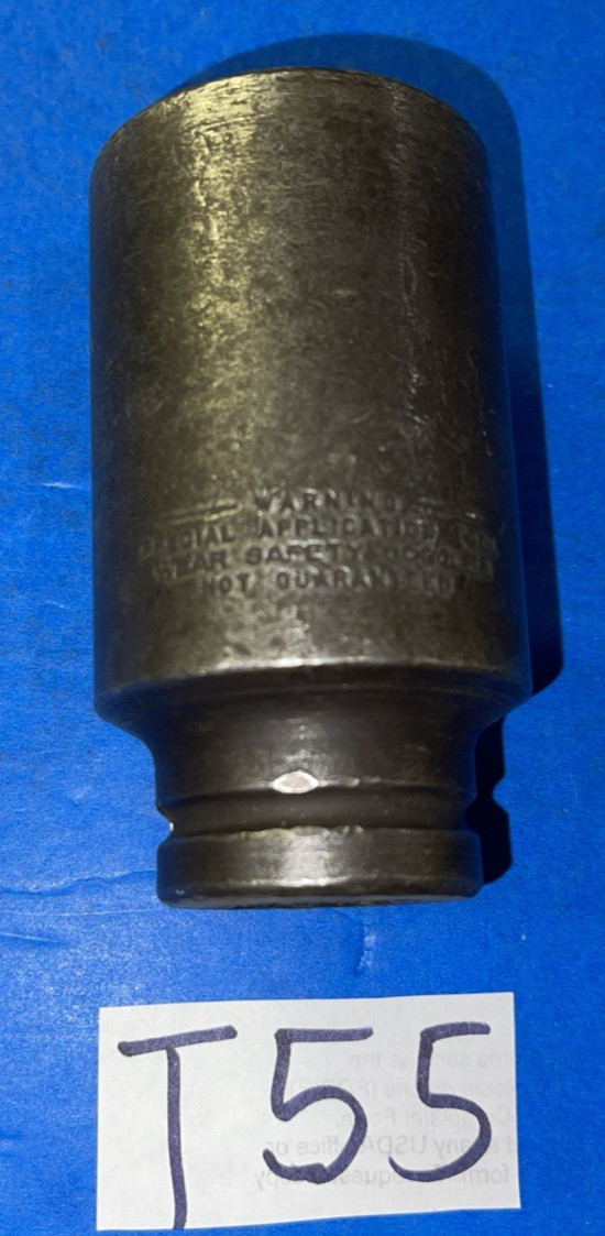 PROTO TOOLS 1 PIECE 3/4 DRIVE SAE. BUDD WHEEL IMPACT SOCKET 13/16-1-1/2