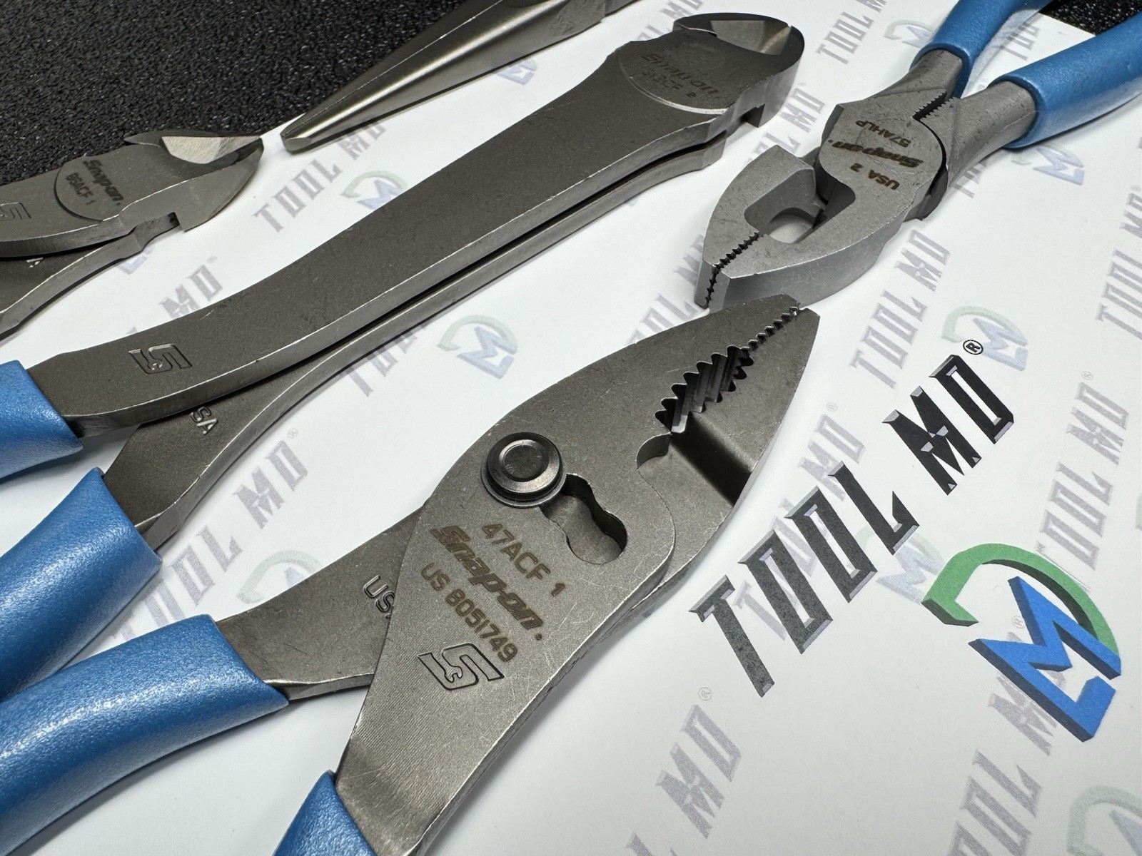 Snap-on Tools USA NOS RARE 5pc PEARL BLUE Plier & Heavy-Duty Cutter Set 312CF
