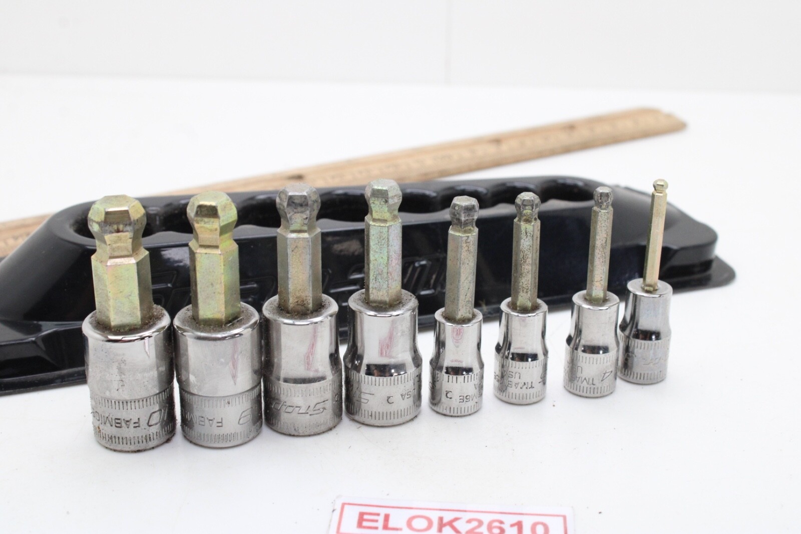 Snap-on 208EFTAMBTY 1/4 3/8 Dr. 3-10mm Ball End Hex Sockets Magnetic Holder USA