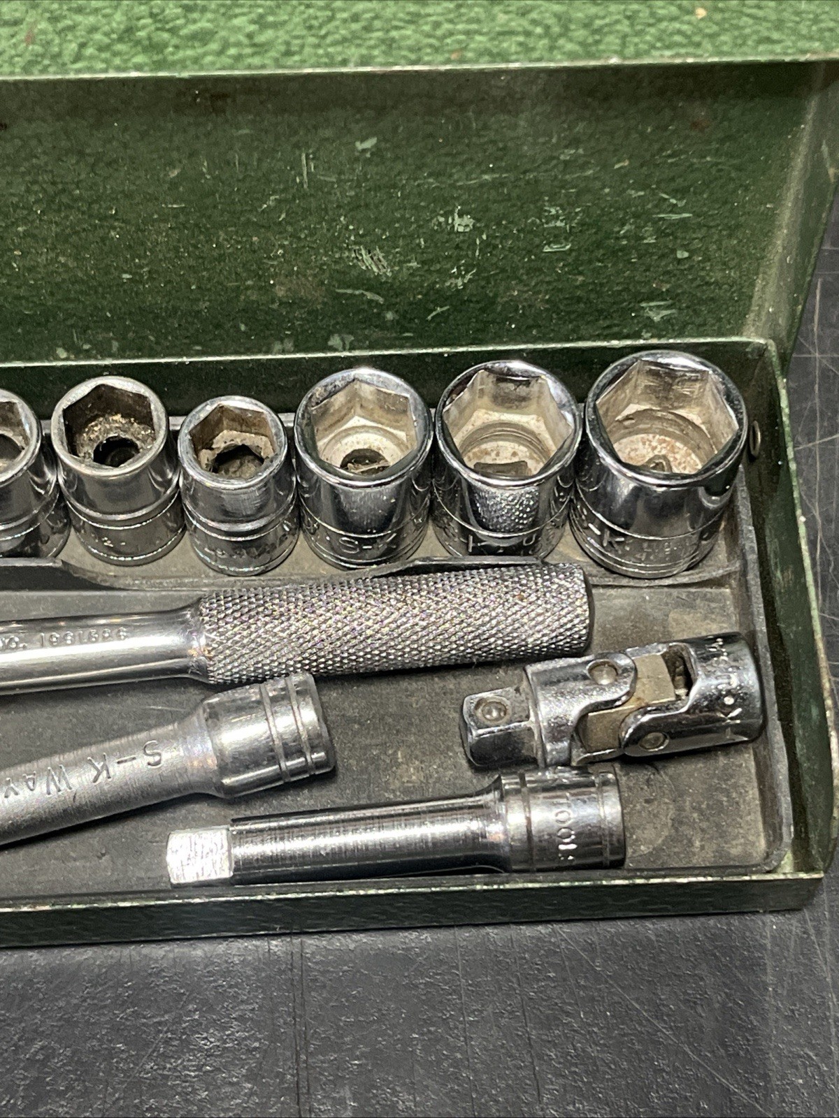 SK Tools 2 Incomplete 1/4” Drive Socket Sets W/ Ratchets & Metal Cases USA Made