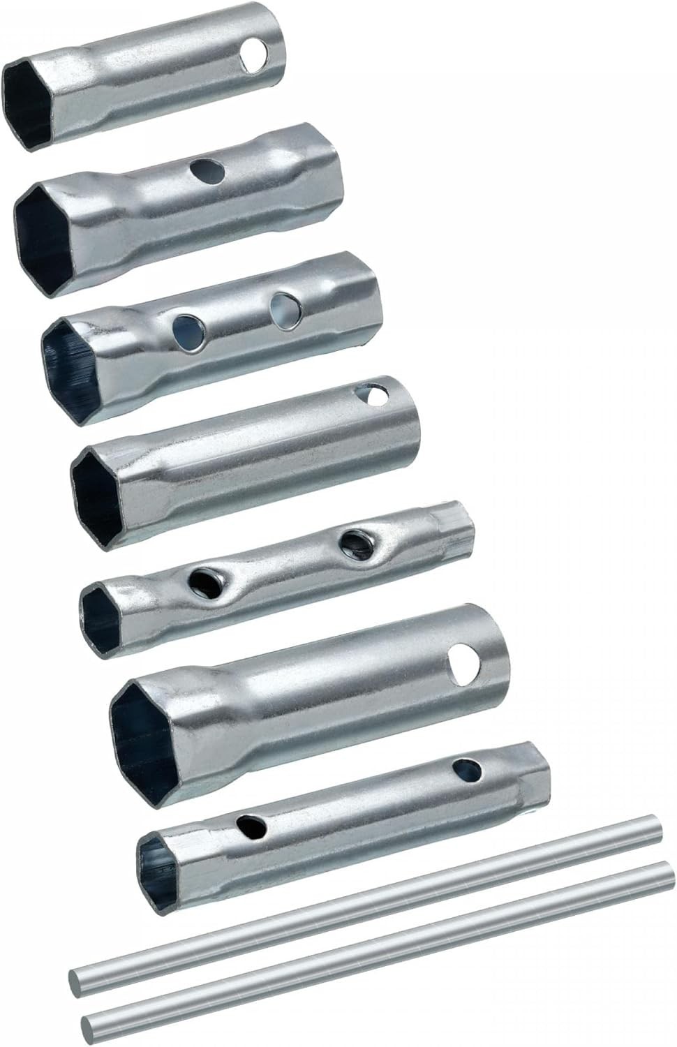 uxcell 7 Pcs Ignition Spark Plug Spanner Set Dual-Ended Wrench Socket Silver