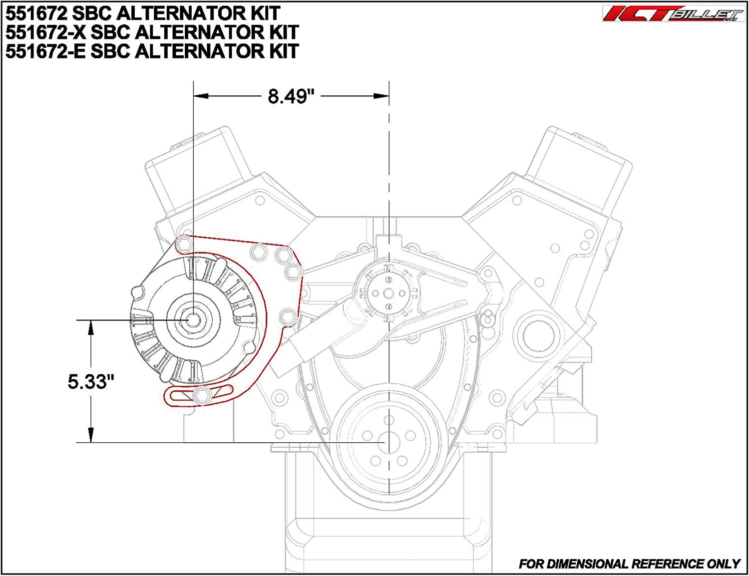 For Small Chevy 305 327 350 Double Hump Heads Alternator Bracket SBC LWP 551672X