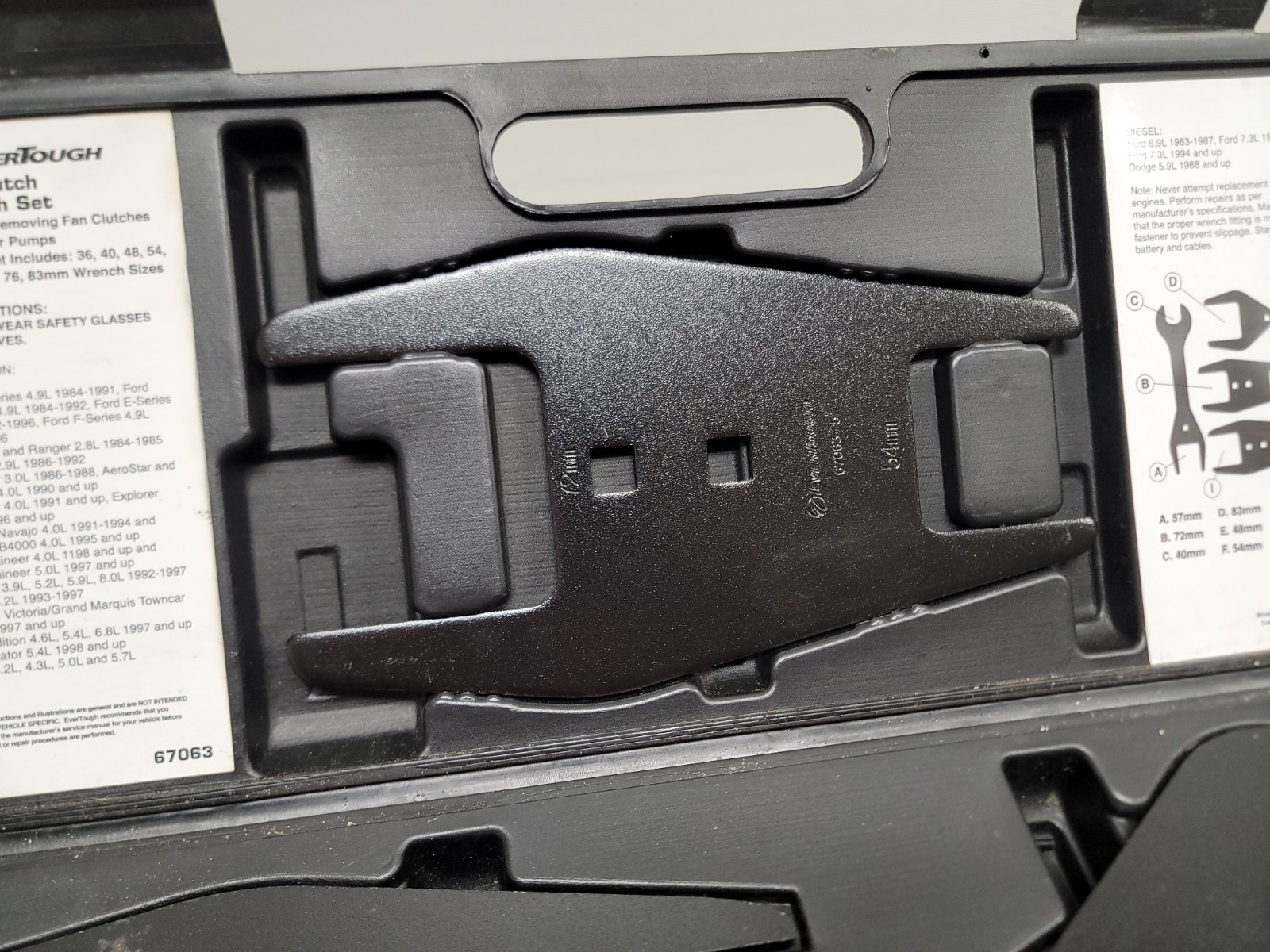 EverTough #67063 Fan Clutch Wrench Set With Hard Case