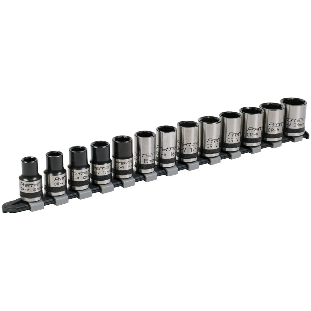 Sealey AK2742B Socket Set 13pc 1/2″Sq Drive Lock-On™ 6pt Metric – Black Series