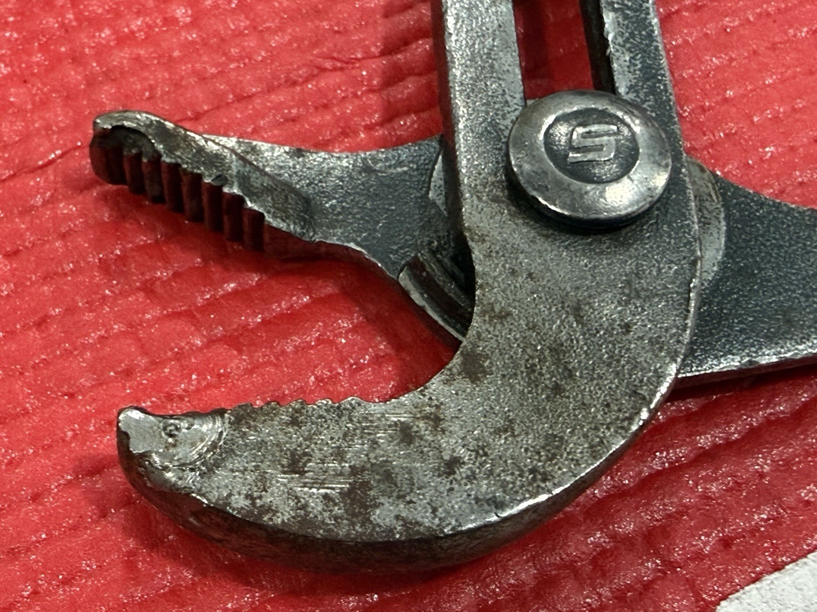 Snap-on Tools 10” Adjustable Interlocking Channel Pliers Red Grip 910P, USA Made