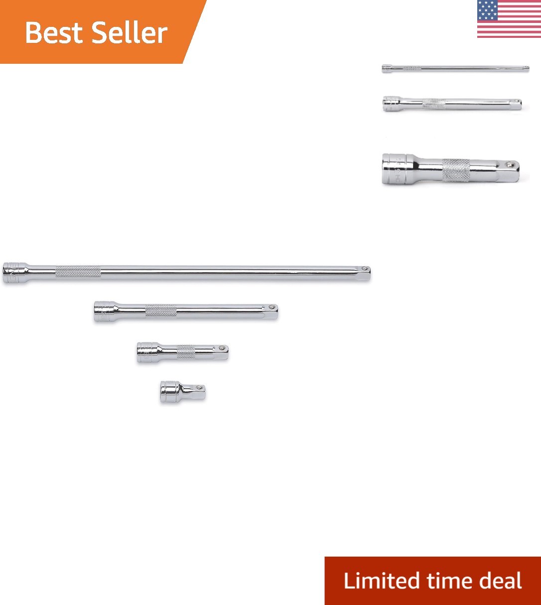 4 Pc 3/8 In Drive Extension Set 1-1/2 3 6 12 In 81200D