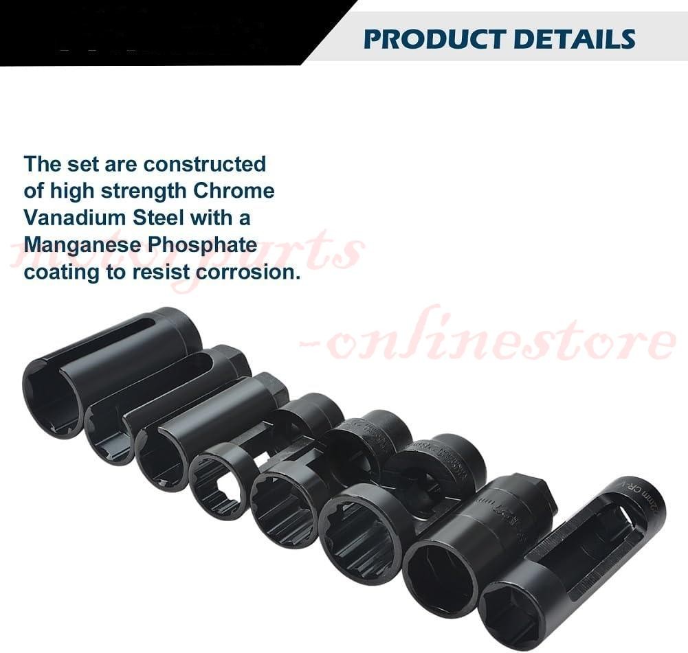 5/10Pcs O2 Oxygen Sensor Socket Wrench 3/8″ 1/2″ 22mm Auto Repair Installer Tool