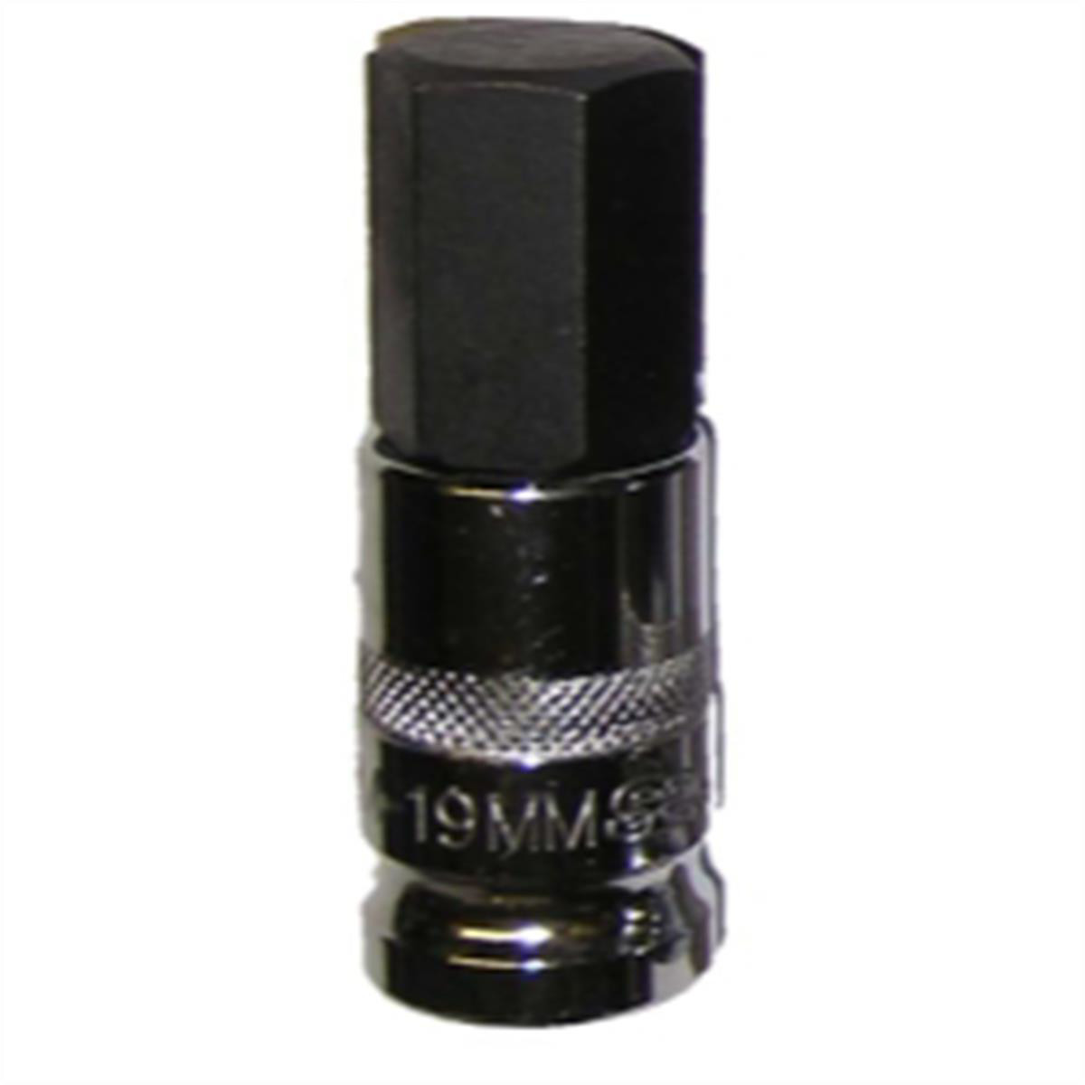 VIM Tools 19 mm Hex Bit, Chrome 1/2 Inch Square Drive Bit Holder