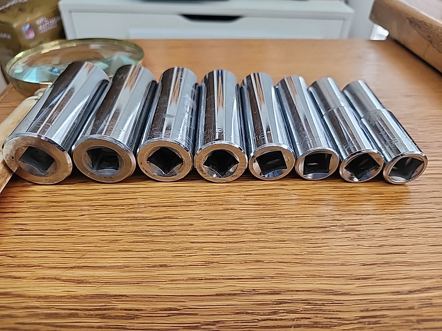 Proto Challenger 1/2” Drive 12 Point Deep Sockets USA Vintage 8 Pc