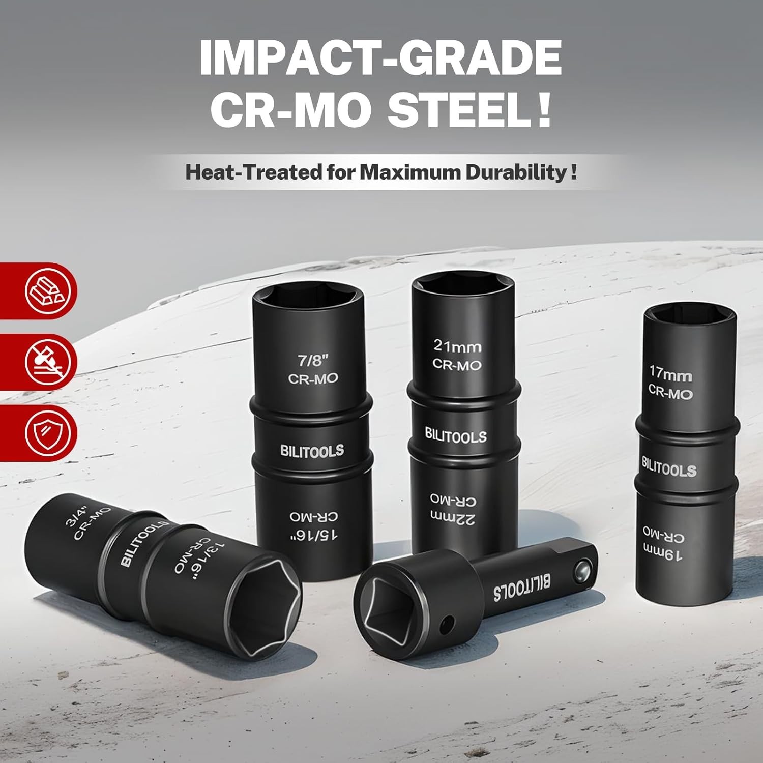 Lug Nut Socket Set, 1/2 inch Drive Non-Marring Impact Flip Socket Set Metric …