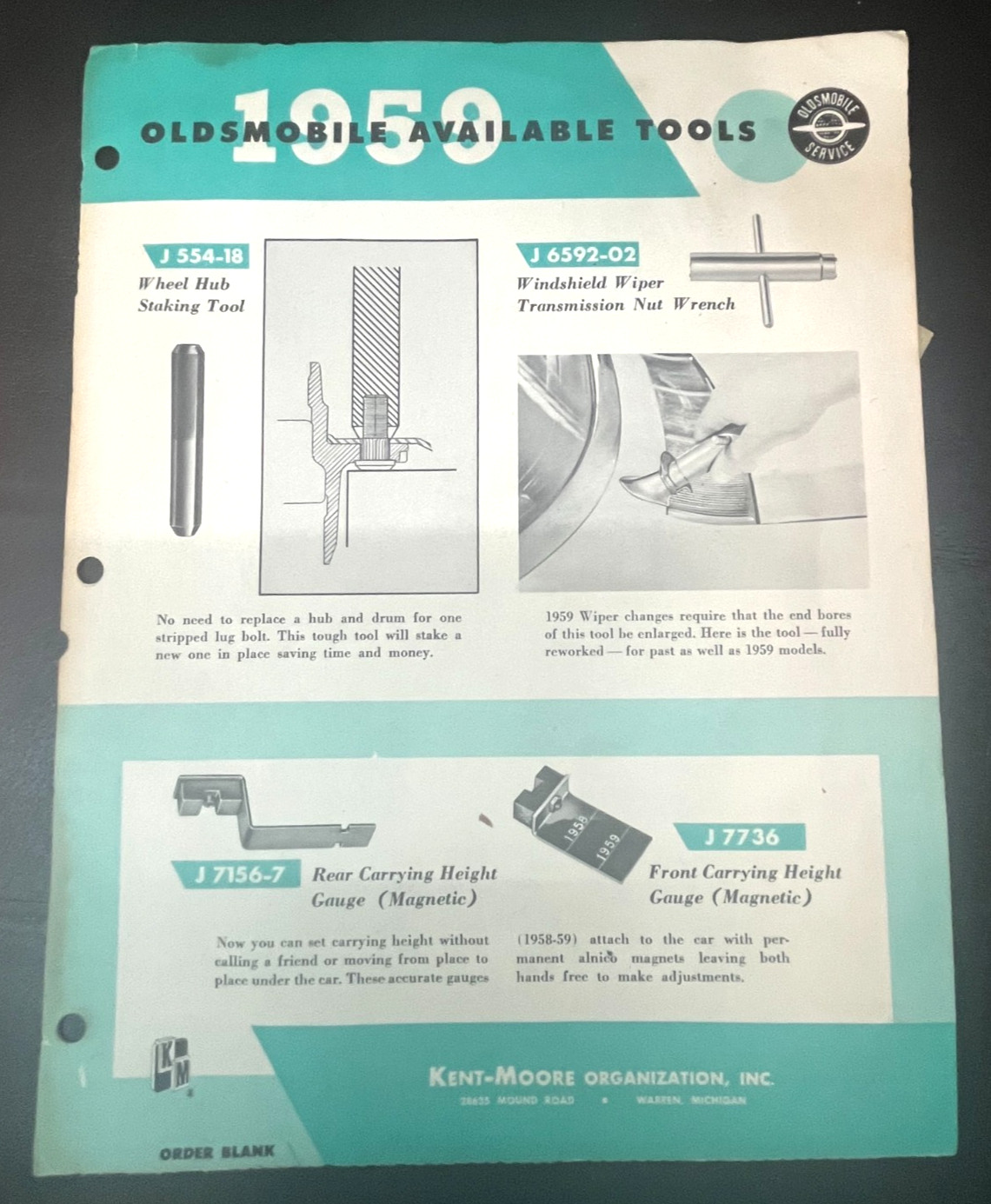 1959 Oldsmobile Kent-Moore Specialty Automotive Tool Kit