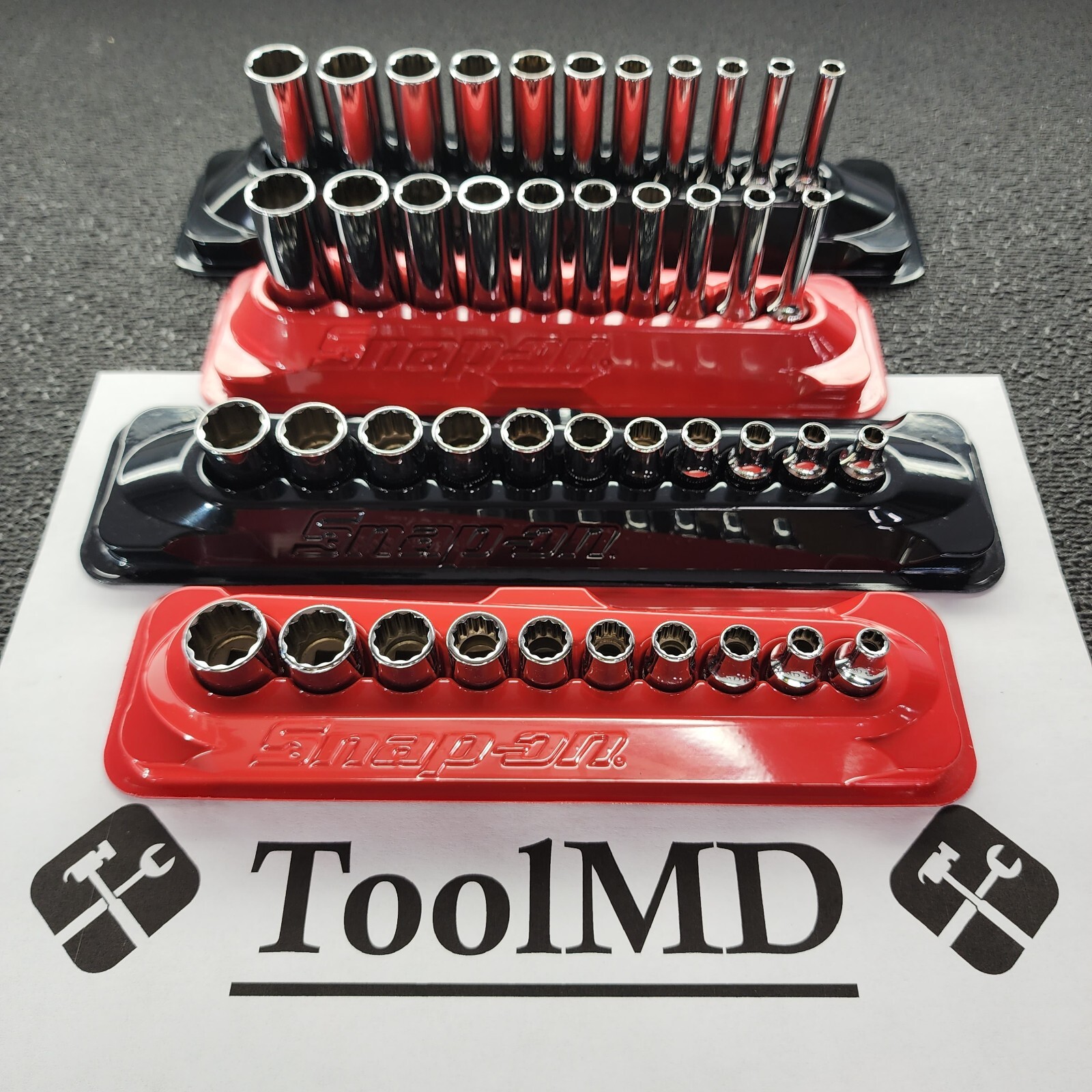 Snap-on Tools NEW 42pc 1/4″ Drive 12-POINT Metric & SAE Socket Set w/Mag Trays