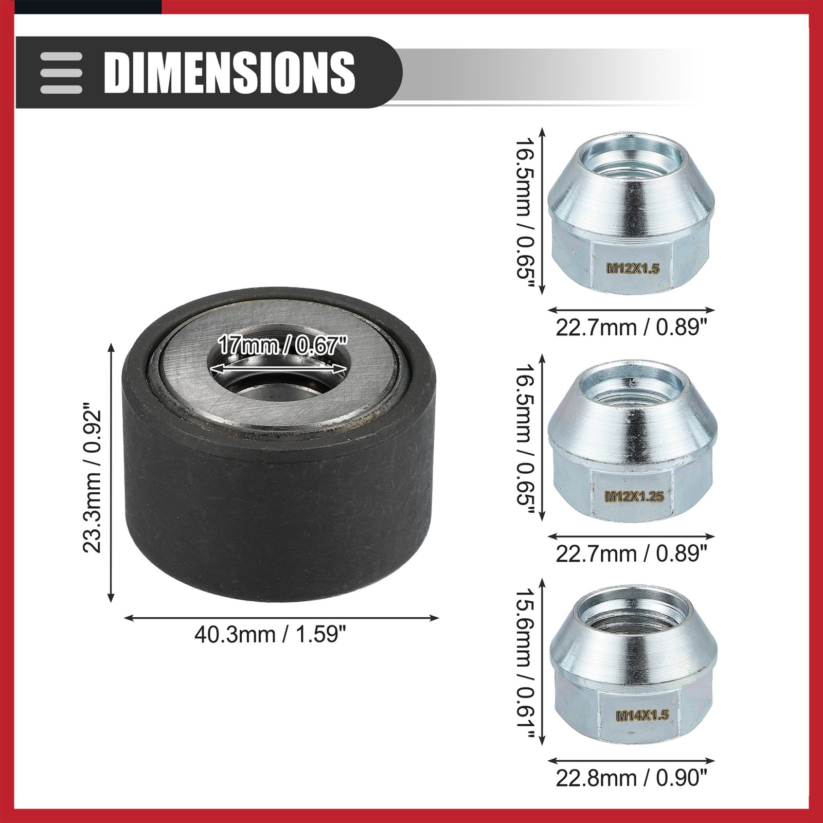 Wheel Stud Installer Tire Studding Tool w/ Hex Wheel Lug Nuts Silver Tone New