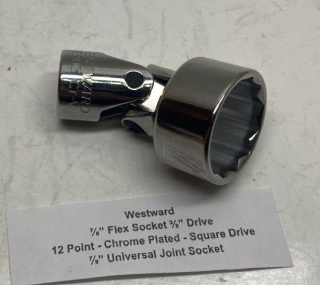 Westward 7/8″ Flex Socket (12 Point 3/8″ Drive) – 7/8″ Universal Joint Socket –