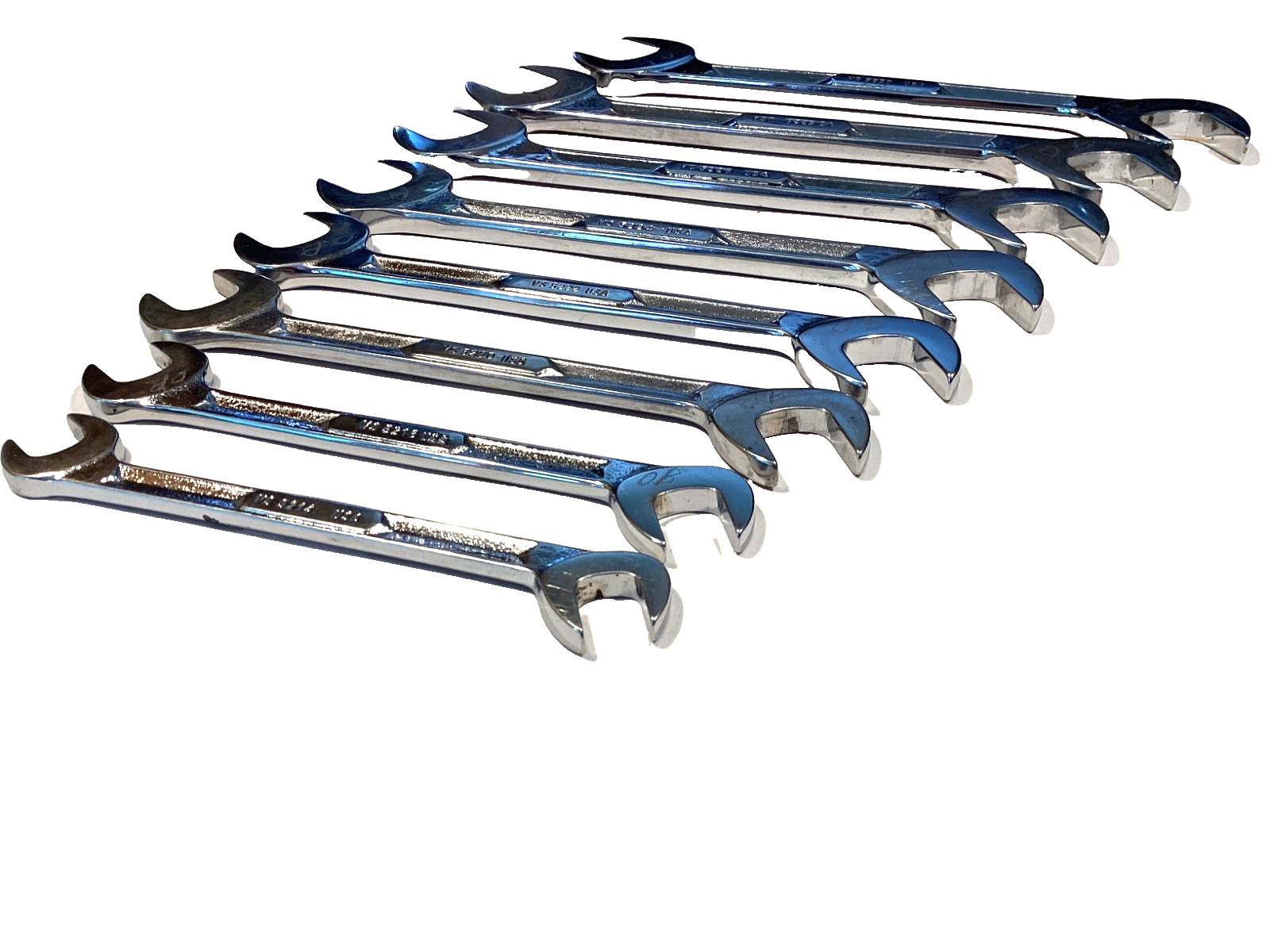 Snap On Tools USA 8 Piece 4 Way Angle Head Open End Wrench Set 7/16” To 15/16”