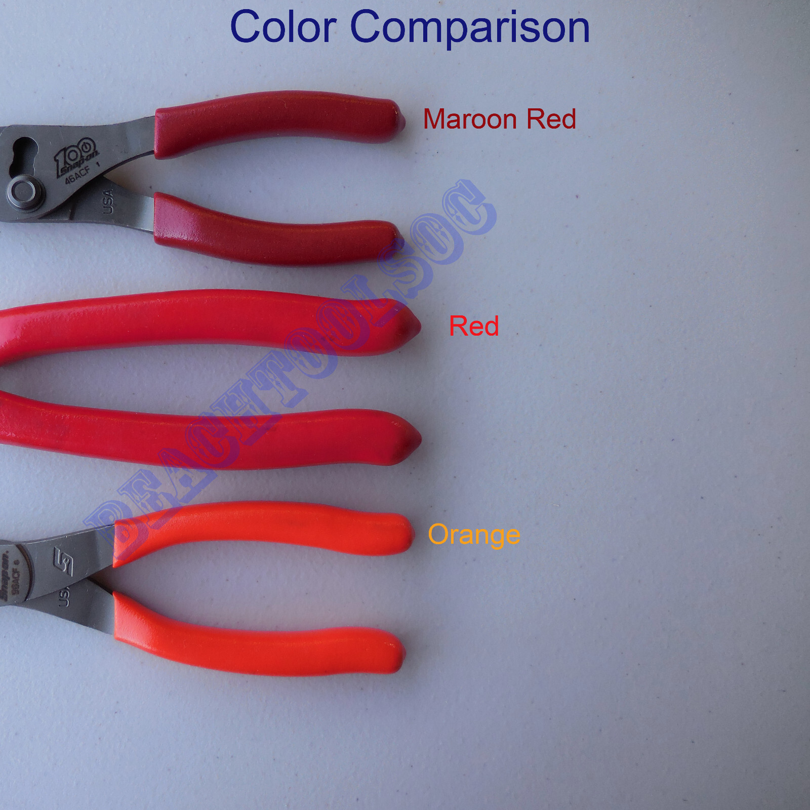 New 100th Snap On 6″ Maroon Red Soft Grip Handle Pliers 3 Pcs Set PL306ACF100MR