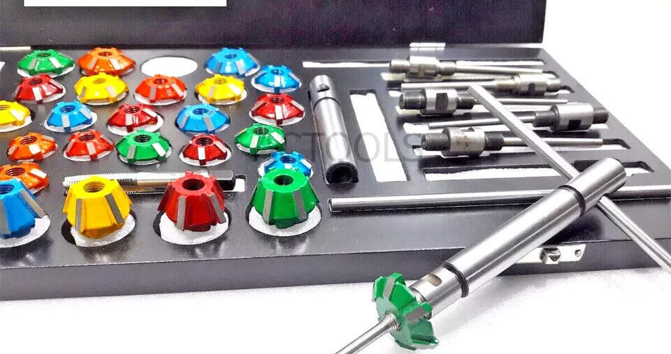 New Valve Job Seat Cutter Set Carbide Tipped for Motorcycles 3 angle USA