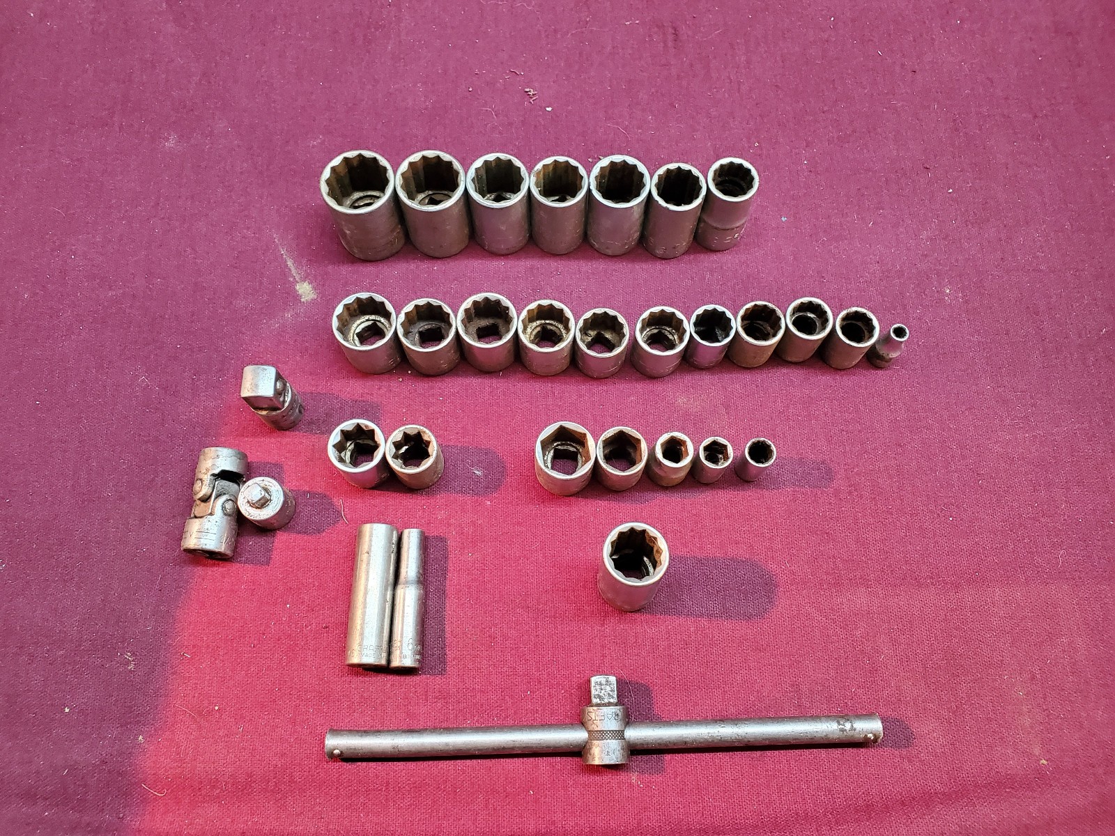Vtg Craftsman Made in USA Lot of 32 Mixed Sockets & other tools