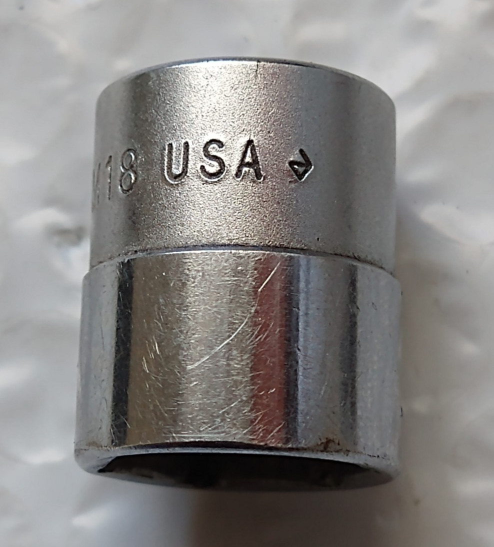 SNAP ON TM18, 1/4″ DRIVE, 9/16″ SOCKET, SHALLOW, 6 POINT.
