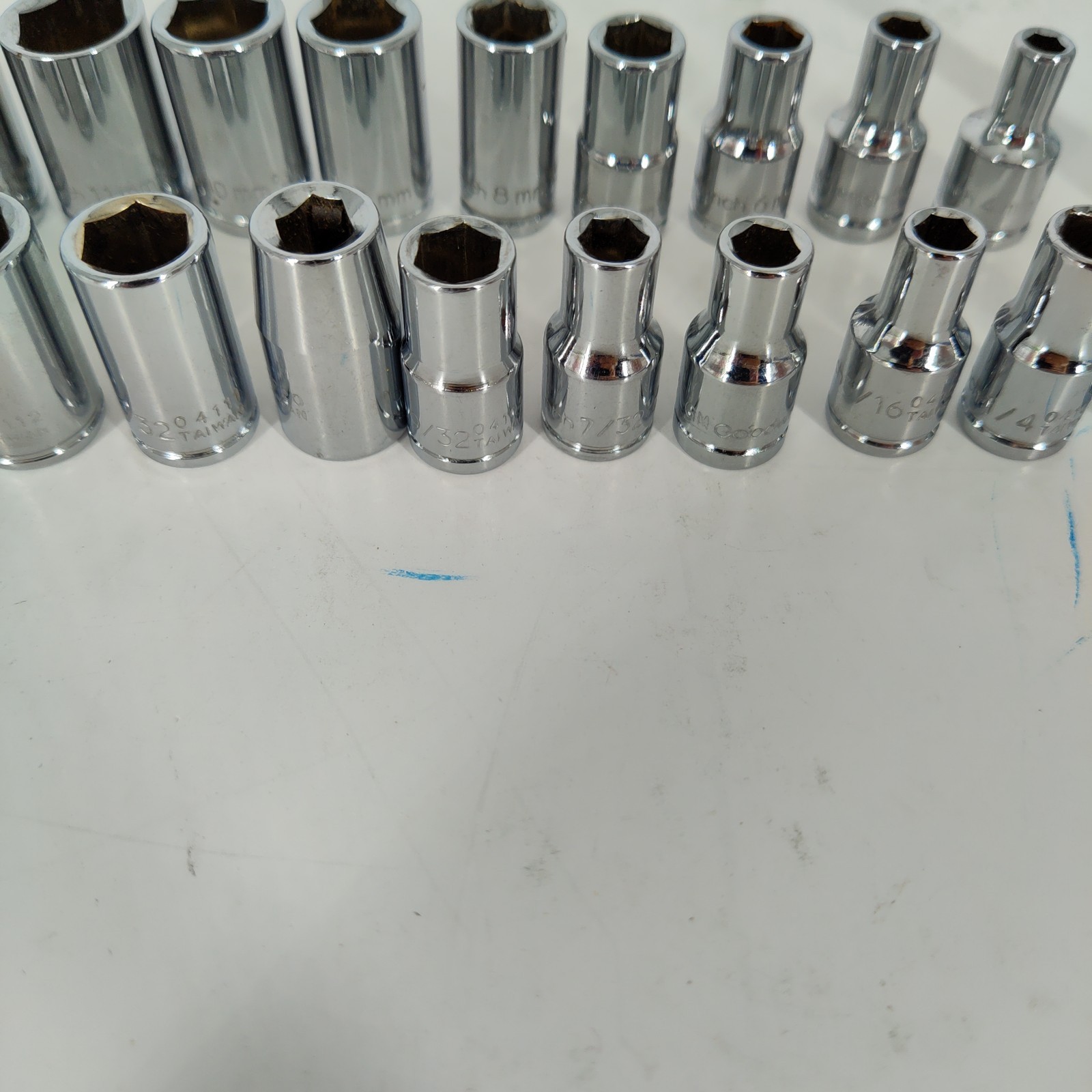 23X GM Goodwrench 1/4″ Drive SAE 6 Pt Socket Vtg 2″ Extension