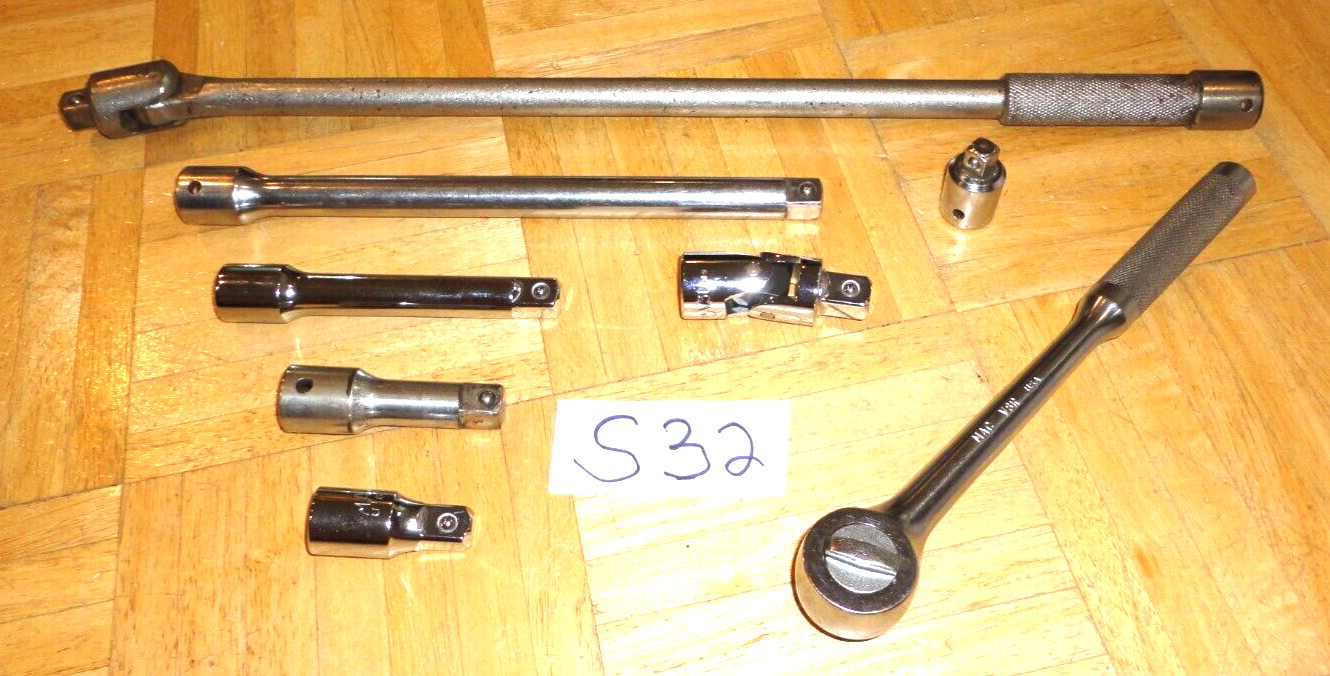 MAC TOOLS 8 PIECE 1/2 DRIVE 5 EXTENSIONS RATCHET BREAKER BAR & UNIVERSAL