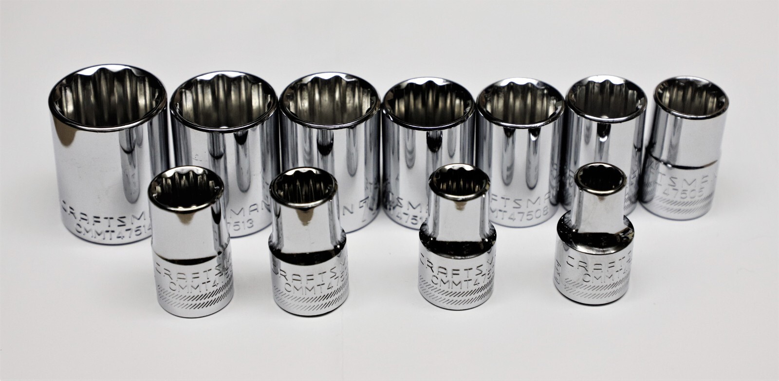 Craftsman 12pt. Stand SAE Inch Socket Set 11pc 1/2in. Drive 1in. to 3/8in. New