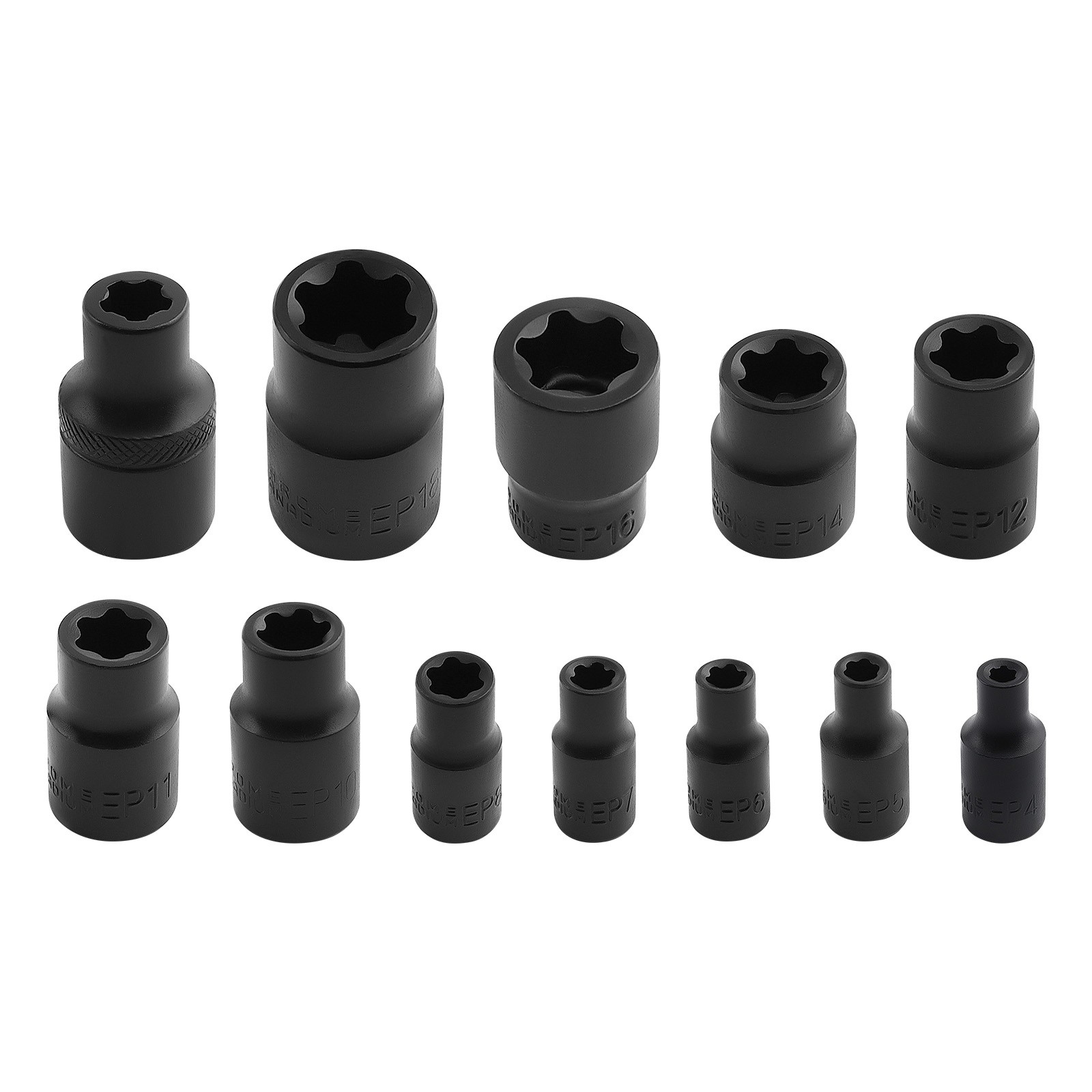 19 PC External Plus Socket Set 6 Point EP Socket EP4, EP5, EP6, EP7, EP8, EP10