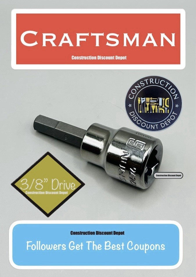6MM CRAFTSMAN CMMT42676 Hex Allen Bit 3/8-in Drive Shallow Socket Ratchet
