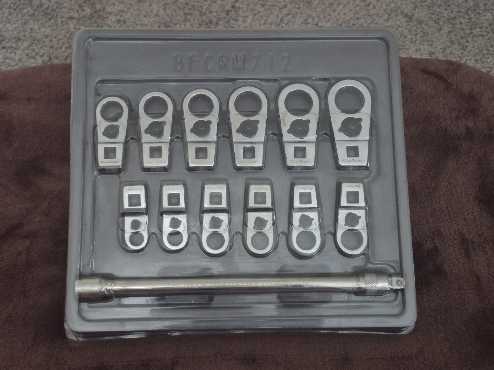 BLUE POINT/SNAP-ON-BFCRM712 RATCHETING CROWFOOT SET 13pc-⅜»-12pt MM