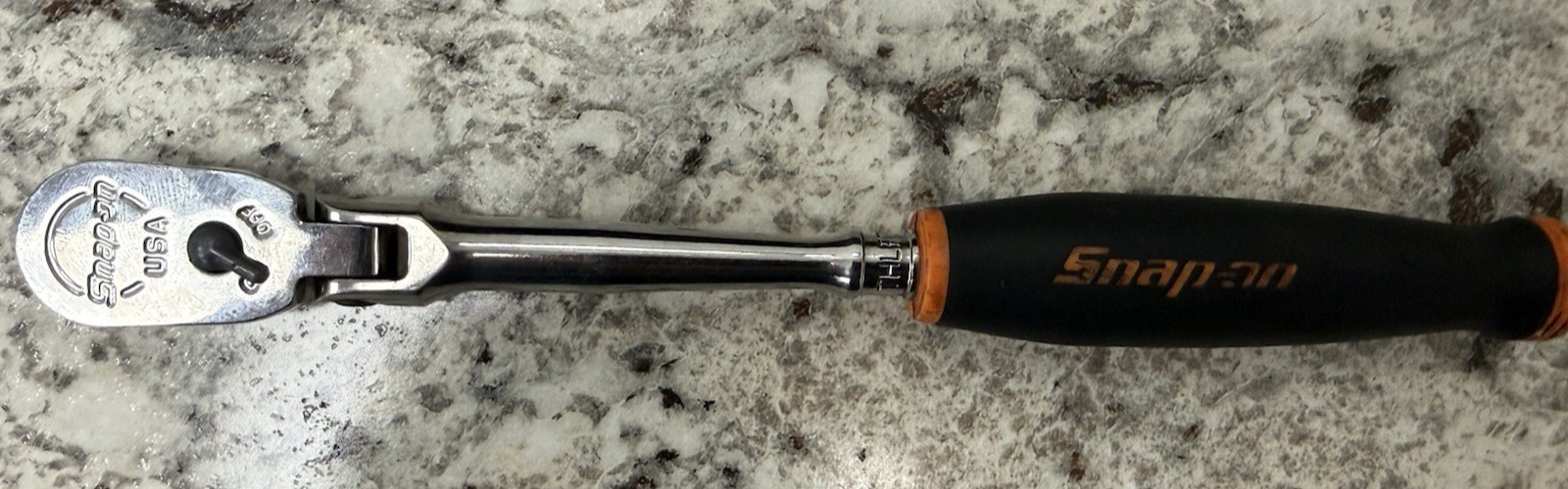 SNAP ON – THLF72 – 1/4 DRIVE FLEX HEAD RATCHET WITH CUSHION GRIP HANDLE – Orange