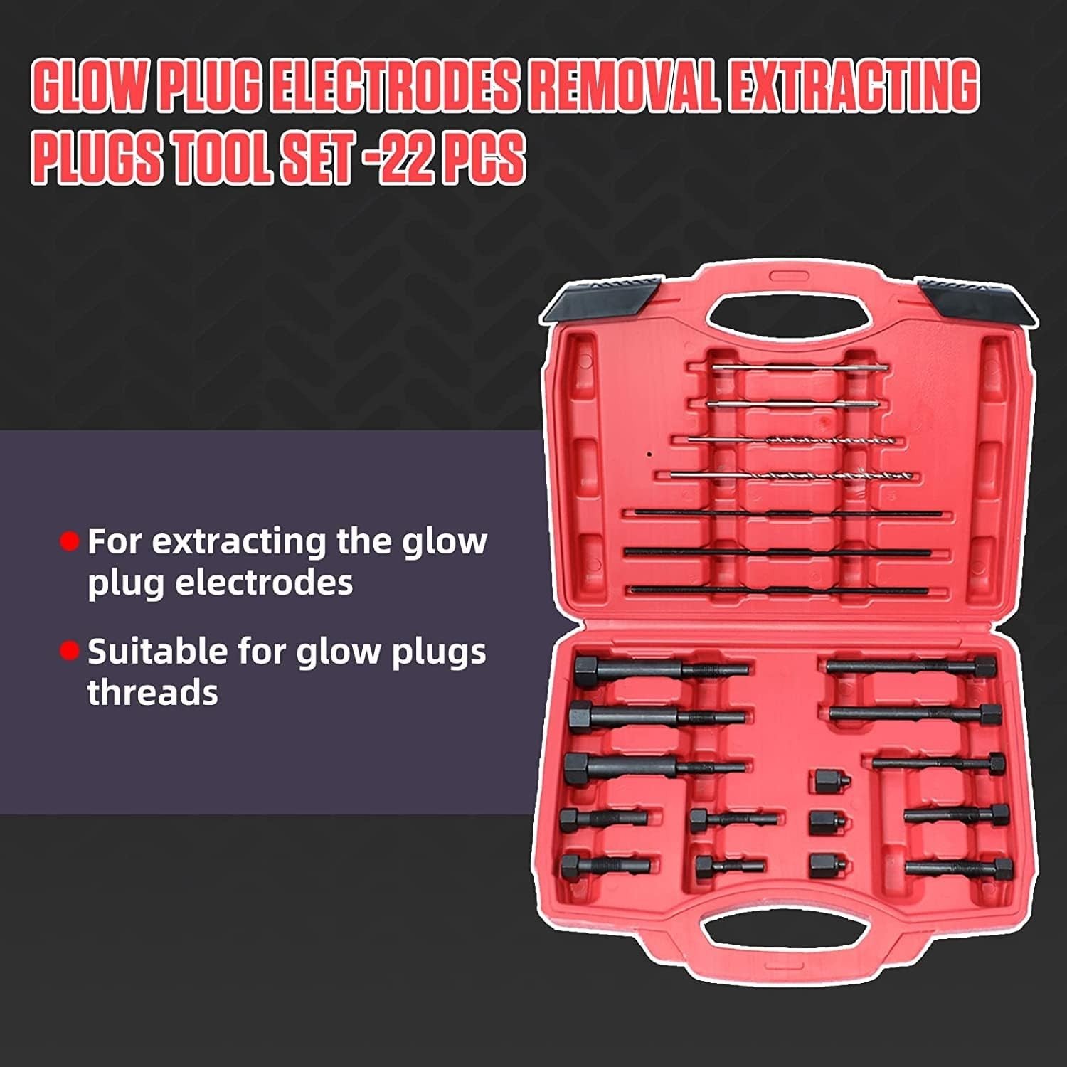 Glow Plug Removal Tool Kit – 22PCS Automotive Replacement Fuel Glow Plug Kits…