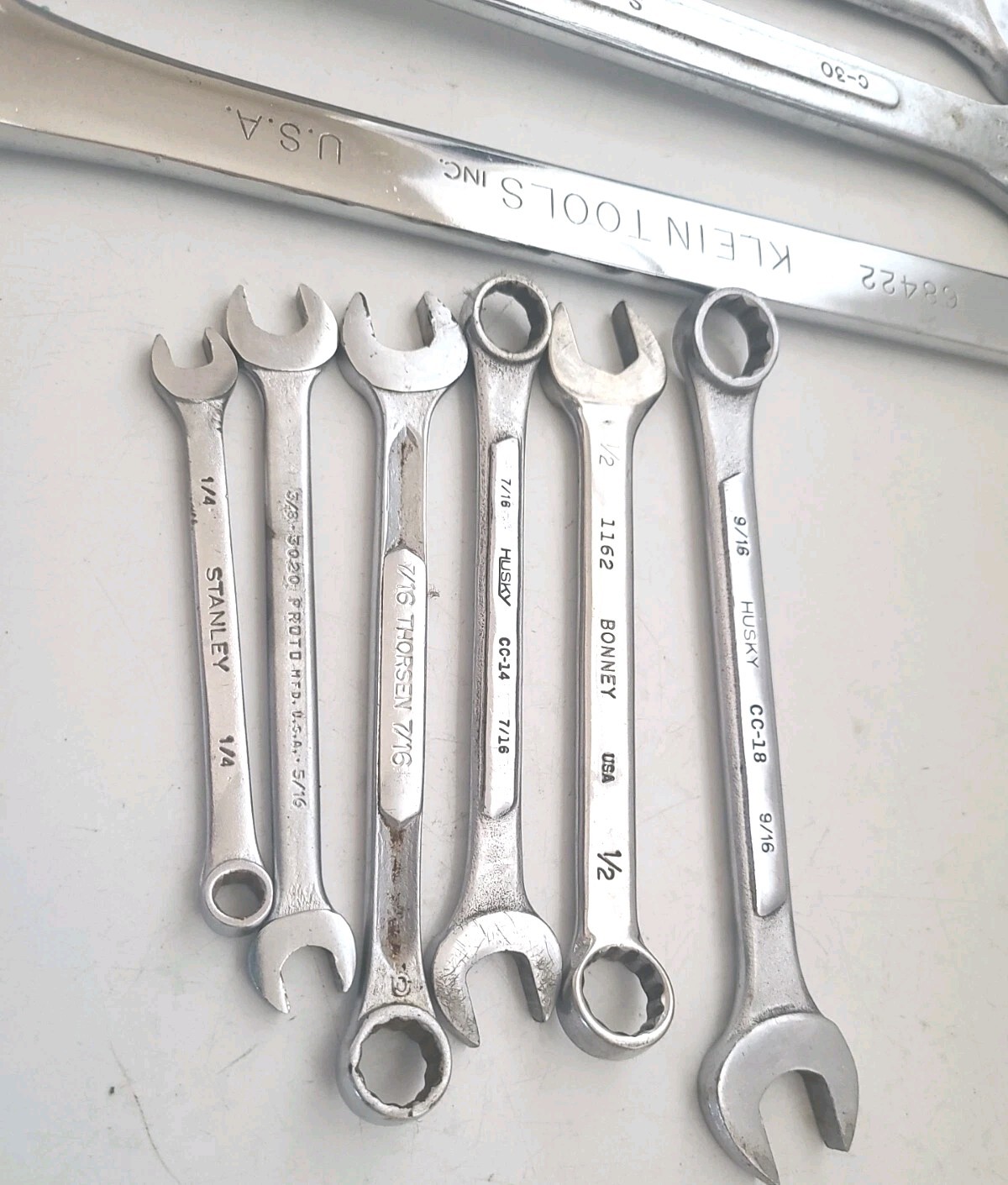17 Vintage Wrenches Thorsen Proto Bonney Husky Wizard S-K Klein Craftsman Lot.