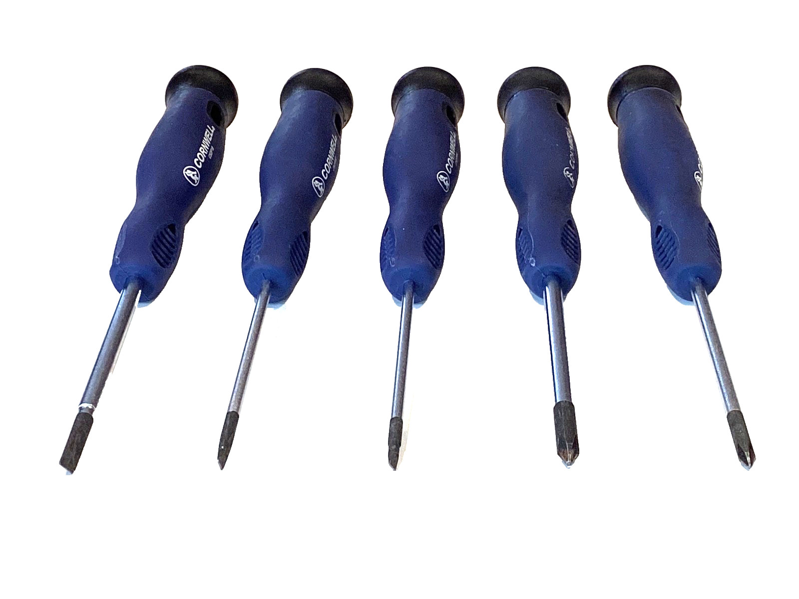 Cornwell Tool 5 Piece Soft Grip Pro Precision Screwdriver Set Spinner Top CSDP7S